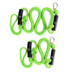 Obcursco PWC Bungee Dock Line Stretchable Bungee Cords Dock Line Sets of Two(4ft & 6ft) with Foams Float Perfect for PWC, Jet Ski, SeaDoo, Yamaha WaveRunner, Kayak, Pontoon (Green/Yellow)}