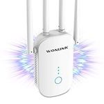 Newest WiFi Extender Booster, WiFi Booster 1200Mbps WiFi Extender Support Repeater/AP/Router Modes, WiFi Range Booster for Home with 4 * 360° Rotatable Antennas, Easy Setup, UK Plug