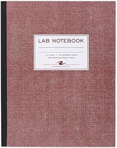 Roaring Spring Oversize Lab Book with Numbered Pages, 4x4 Grid Ruled, 11.75" x 9.25", 76 Sheets/152 Numbered Pages of premium 20 lb Green Paper, Red Board Cover