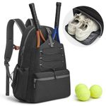 G4Free Tennis Bag, Tennis Backpack for Women Men, Large Pickleball Bag, Holds 4 Rackets with Shoe Compartment