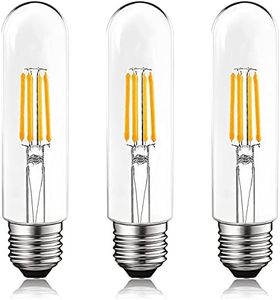 LUXRITE T10 LED Bulb, 5W=60W Equivalent, 3000K Soft White, Vintage Edison Filament Bulb, 500 Lumens, Tubular Light Bulb, Damp Rated, UL Listed, E26 Standard Base (3 Pack)