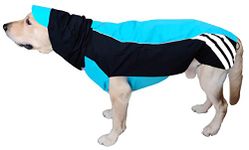 Doxters Slip on Dog Raincoat, Easy Wear Magic Cloak Size 24, for Medium and Large Dogs, Like Cocker Spaniel,Indie, Pariah, Puppies of Large Breeds T Blue and Black