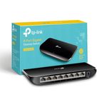 TP-Link 8 Port Gigabit Ethernet Network Switch (TL-SG1008D) - Plug and Play, Desktop or Wall Mount, Plastic Case Ethernet Splitter, Fanless, Traffic Optimization, Unmanaged