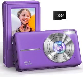 Digital Camera, 1080P Compact Kids Camera with 32GB Card, 44MP Portable Camera with 16X Digital Zoom, Anti Shake, All-in-One Cameras Kids Beginners Student Teens Boy Girl