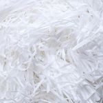 White Shredded Tissue Paper for Gift Boxes Stuffing 100 g Hampers Filling and Packaging Filler, Soft Shreds Raffia Paper Suitable Party Easter Christmas Father's Day