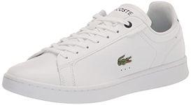 Lacoste Men's Carnaby Sneaker, White/Navy Trim, 8