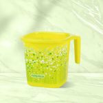 Nayasa Plastic Square Ring Funk Mug , 1.5 Liter | Mug For Bathroom | Unbreakable Material | Green