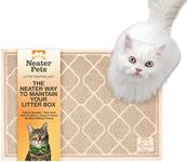 Neater Pets Neater Mat Litter Trapping Mat, Thick & Durable Material Catches Mess from Kitty Litter Box to Protect Floors, Soft on Cats Paws, Anti-Skid Backing, Easy to Clean, Beige, 20" x 30"