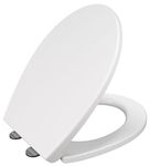 Soft Close Toilet Seat, Oval Toilet Seat, Quick-Release for Easy Cleaning, Standard Size Toilet Seat, Durable Toilet Seat, Comes with Dual Fitting (USE Top Or Bottom Fitting), by AAN®