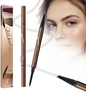 Magic Eyebrow Pencil, 2025 New 4 Head Split Waterproof Long lasting Wild Eyebrow Pencil, Waterproof Microblading Eyebrow Pen, Brows Eyebrow Pen for Natural Fine Stroke (#01 Light Brown)