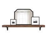 MCS 72-Inch Mantel, Master & Co Walnut Woodgrain Finish Solid Wood Floating Fireplace Mantel, Long Floating Shelf for Livingroom with Wood Cleat Hanging System, Photo and Home Decor Display Shelf