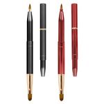 Unaone [2 Pack] Lip Brush for Lipstick, Retractable Lip Brushes, Dual-ended Makeup Brush for Lipstick Lip Gloss, Include Lid