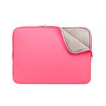 RAINYEAR 14 Inch Laptop Sleeve Protective Case Soft Lining Padded Carrying Bag Compatible with 15" Macbook Air M2 2023 A2941 14" Notebook Computer Ultrabook Chromebook(Bright Pink,Upgraded Version)