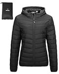 Outdoor Ventures Women's Packable Lightweight Full-Zip Puffer Jacket with Hood Quilted Winter Coat