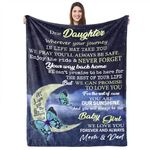 UFOORO Daughter Gifts from Mom and Dad, Birthday Gifts for Daughter Adult from Parents, I Love You Adult Daughter Birthday Gifts from Mom and Dad,Butterfly Moon and Back Throw Blanket for Our Daughter