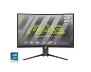 MSI MAG275CQRXF, 27" Rapid VA Gaming Monitor, 2560 x 1440 (QHD) Curved Gaming Monitor, 1 ms, 240Hz, FreeSync, HDR400, 1000R, HDMI, DisplayPort, Tilt and Height Adjustable.