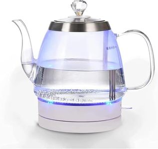 Glass Electric Kettle, 1.2L Fast Boil Quiet Kettle, Stainless Steel & BPA-Free Plastic, Blue LED Light, Auto Shut-Off, Energy Saving, Quiet Tea Boiler for Home, Office, Travel