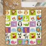 MINI MAVIN Minimavin Premium Baby Playmat,Soft,Reversible,Easy To Clean,Waterproof&Portable-Non-Toxic Bpa Free|Foam Play Mat For Babies,Toddlers,Infan(Jungle Theme,Animal Print),Multicolor