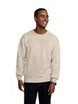 Fruit of the Loom Men's Eversoft Fleece Sweatshirts, Crewneck & Quarter Zip, Moisture Wicking & Breathable, Sizes S-4X, Crewneck-Khaki Heather, Small