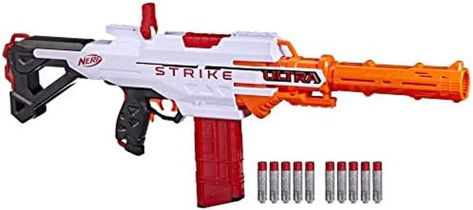 Nerf Ultra Strike Motorized Blaster, 10 Nerf AccuStrike Ultra Darts, 10-Dart Clip, Compatible Only with Nerf Ultra Darts, Multicolor, (F6024U50)