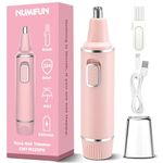 Painless Nose Hair Trimmer for Women Rechargeable 2024 Upgrade Nose Trimmer Ladies Nose Hair Trimmer Dual Edge Blades with IPX7 Waterproof,Powerful Motor,Easy Cleansing,Pink