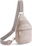 Telena Sling Bag for Women Crossbody Fanny Packs for Women Leather Sling Chest Bag with Adjustable Strap Cloud Grey