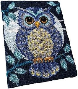 Perfeclan Owl Latch Hook Craft Kit Festival Gift 20x14inch for Adults Latch Hook Kits for Adults, Multi Color, 50×36cm