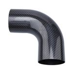 OD 3.5 inch (89mm) 90 degree Carbon Fiber Elbow, 3.5" Outer diameter, Leg Length 6 inch (150mm), 1.5mm Thickness, 3K Twill Real Carbon Fiber Bent Tube (no Logo, Emblems or Markings)