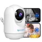 UCOCARE 4MP Baby Camera Monitor, Video Baby Monitor with Camera Mount, Auto Tracking, PTZ, Temp &Humidity, Motion & Crying Detection, Lullabies, Night Vision Instant Notification