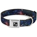 Buckle-Down 18-32" Space Dust Collage Dog Collar Bone, Wide Large