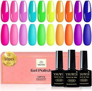 YSUVIN Pintauñas Semipermanentes, 10 Colores Neón Rosa Barbie Verde Fluorescente Naranja Esmaltes Semipermanentes para Uñas Soak Off UV/LED Esmalte Uñas Nail Art Manicure Salon DIY, 8ml