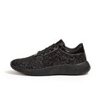 LUCKY STEP Women's Glitter Shoes Sparkly Lightweight Metallic Sequins Tennis Shoes(Black,11 B(M) US)