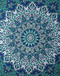 WORLD WIDE KART Blue White Mandala Cotton Indian Small Wall Hanging Poster Tapestry Bohemian Handmade Decorative Wall Art Style Tapestries