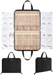 BAGSMART Travel Jewelry Organizer Case Portable Jewelry Roll Bag Tangle-free Necklace Storage, Foldable Transparent Pockets for Earrings, Rings, Bracelet, Travel Essentials, Black Large