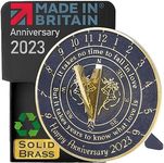 Anniversary Sundial Gift For Any Wedding Anniversary -Love Is 2023- Recycled Metal Home Decor/Garden Present Idea HandMade In The UK For Parents, Grandparents, Friends, Couples Years Of Marriage