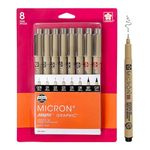 Sakura Pigma Micron Fineliner Pens - Archival Black Ink Pens - Pens for Writing or Drawing - Holiday Gifts for Artists, Crafters & DIY Gifts Projects - Assorted Point Sizes - 8 Pack