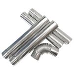 TAISOCA Stainless Steel Stove Pipes, 4 Straight Pipes with a Length of 36cm and a 90-Degree Elbow Pipe,Exhaust Chimney Pipe for Hot Tent Stove Camping Diameter 2.36inch/6cm