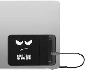 kwmobile Elastane Sleeve Compatible with SanDisk Portable SSD, Samsung T7, Crucial X8, HDD Case - Stretchy Holder for External SSD - 13x8.3cm (5.1x3.3) - Don't Touch My Hard Drive