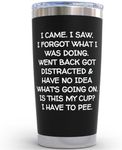 KLUBI Birthday Gifts for Women - I Came I Saw I Forgot Tumbler 20oz Black Birthday Gifts for Men Grandpa Gifts for Him Drinking Cups for Elderly Senior Citizen Tumbler I Came I Saw I Forgot Coffee Mug