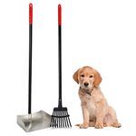 Dogit Waste Scoop & Rake Combo, Dog Pooper Scooper for Grass & Gravel, Large