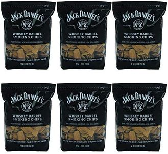 Jack Daniel's Tennessee Whiskey Barrel Smoking Oak Wood Chips for Charcoal, Gas, or Electric Grills and Smokers, 180 Cubic Inches (6 Pack)