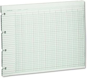 Wilson Jones G1020 Accounting Sheets, 20 Column, 9-1/4 x 11-7/8, Green (Pack of 100 Loose Sheets)