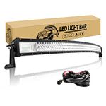 Willpower 52 inch 675W Curved LED Light Bar Spot Flood Combo Beam LED Bar Wiring Harness 12V 24V Waterproof Fog Work Lamps Offroad Driving Lights for 4x4 Tractor Truck ATV UTV SUV Boat