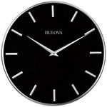 Bulova C4849 Metro Wall Clock, Satin Pewter Finish/Matte Black