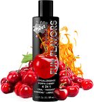 Wet Fun Flavors Popp'n Cherry 4 in 1 Warming Flavored Edible Lube, Premium Personal Lubricant, 3 Ounce, Men, Women & Couples, Massage Oil, Paraben Free, Gluten Free, Stain Free, Sugar Free