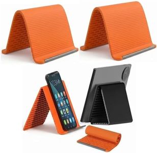 Flexible Silicone Aluminum Phone Holder Stand, 2026 New Bendable Rollable Foldable Design, Adjustable Phone Stands for Desk Use, Portable Rollable Multi-angle Stand for Phone Tablet Laptop (Orange*2)