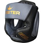 Meister Gel Full-Face Training Head Guard for MMA, Boxing & Muay Thai - Black/Charcoal - Large/X-Large