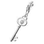 Dreambell 925 Sterling Silver Clear Cz Crystal Key Dangle Pendant Clasp European Lobster Trigger Clip On Charm