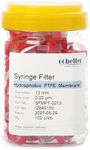 COBETTER 100 Pack PTFE Syringe Filter Lab Filters Hydrophobic Filtration 0.22μm Pore Size 13mm Diameter Non-sterile Red