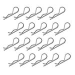 20Pcs R Clips Retaining Cotter Pins, Heavy Duty Zinc Plated Cotter Pin Hairpin Assortment Kit for Use On Hitch Pin Lock Systems - M2.5 X 55mm